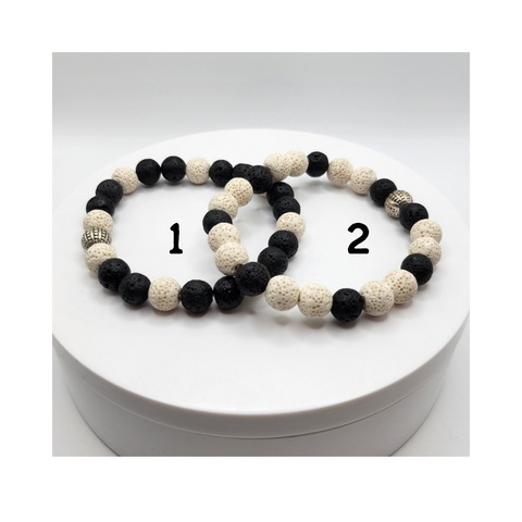 Black + White Lava Stone Bracelets